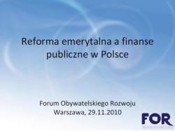 Reforma emerytalna a finanse publiczne w Polsce